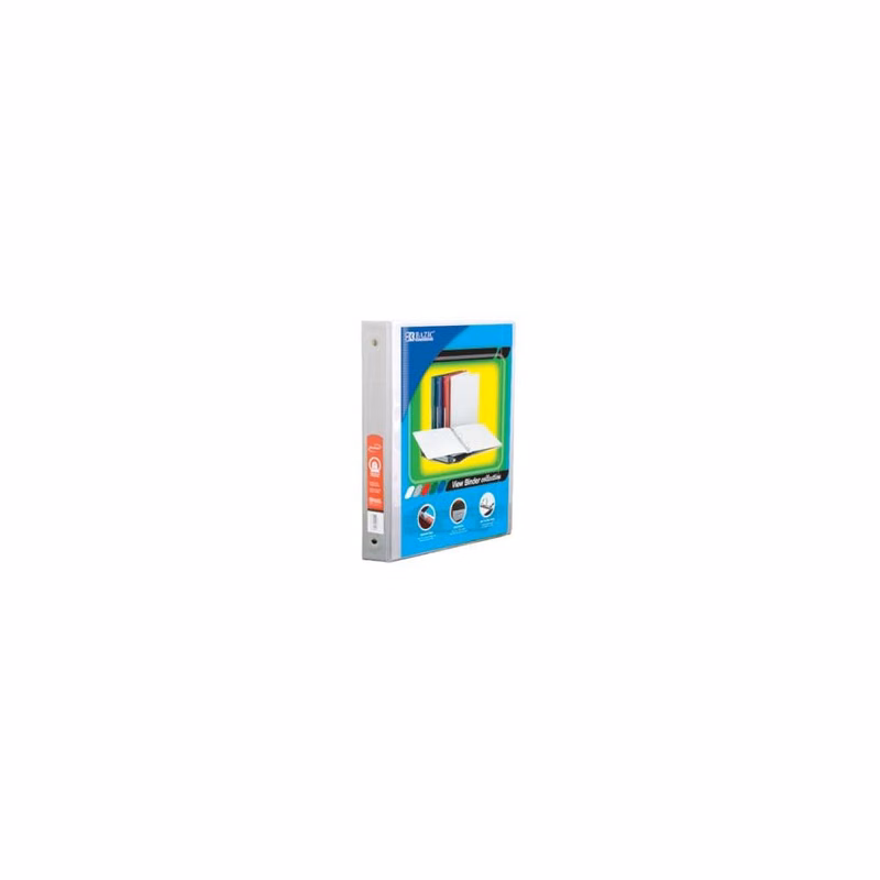 0.5" 3-Ring View Binder - White 2 Pockets