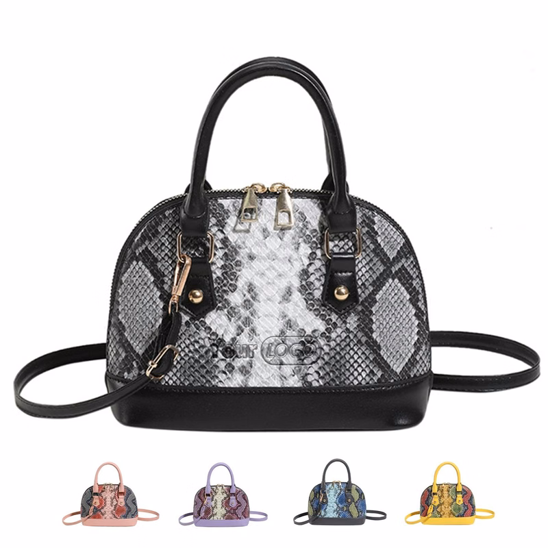 PU Contrasting snakeskin one-shoulder cross-body bag