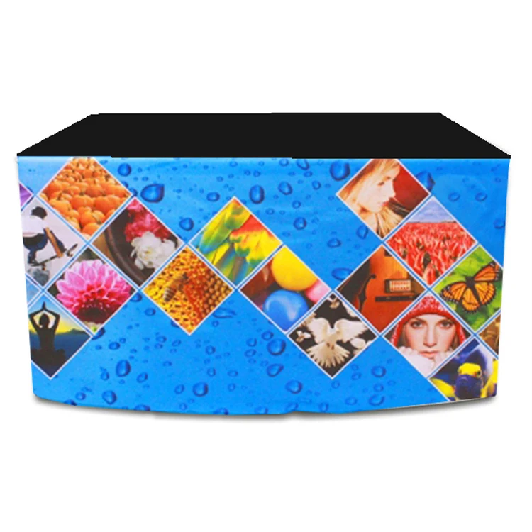 4 ft. x 24 in. Fitted PolyKnit™ Table Cover (Dye Sub Front Panel) 1