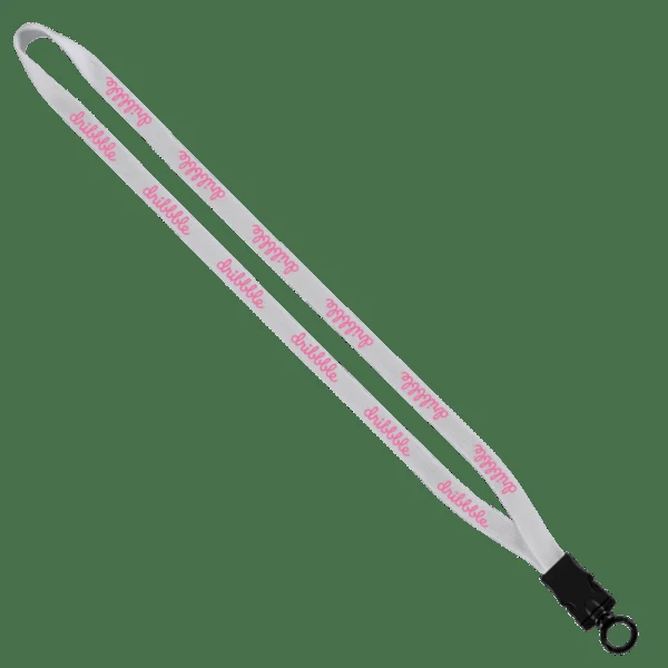 1/2" Cotton Lanyard with Plastic Snap-Buckle Release & O-Ring 1