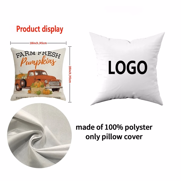 Custom 18 inch Cotton Canvas Pillow Cover with Polyester Fill — Home Decor Promo