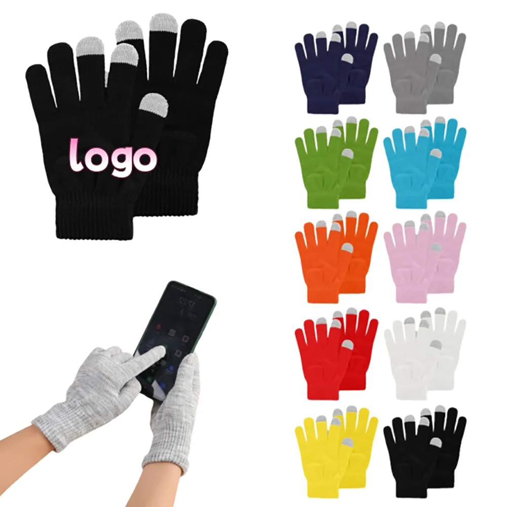 Touchscreen Acrylic Knit Gloves 1