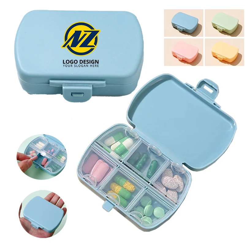 6 Compartments Daily Pill Case Compact Medicine Vitamin Container 1