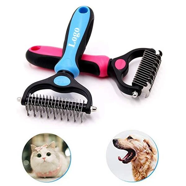 2 Sided Undercoat Rake Pet Grooming Brush Tool 1