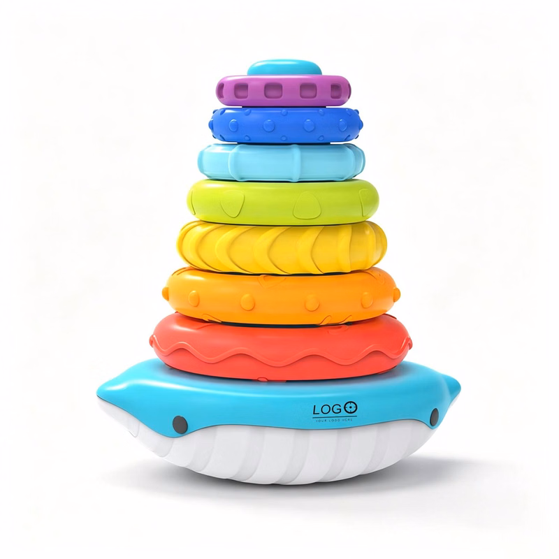 Whale Rainbow Stacking Ring Toy