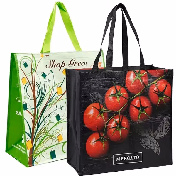 Promotional 100% RPET Laminated Grocery Tote Bags