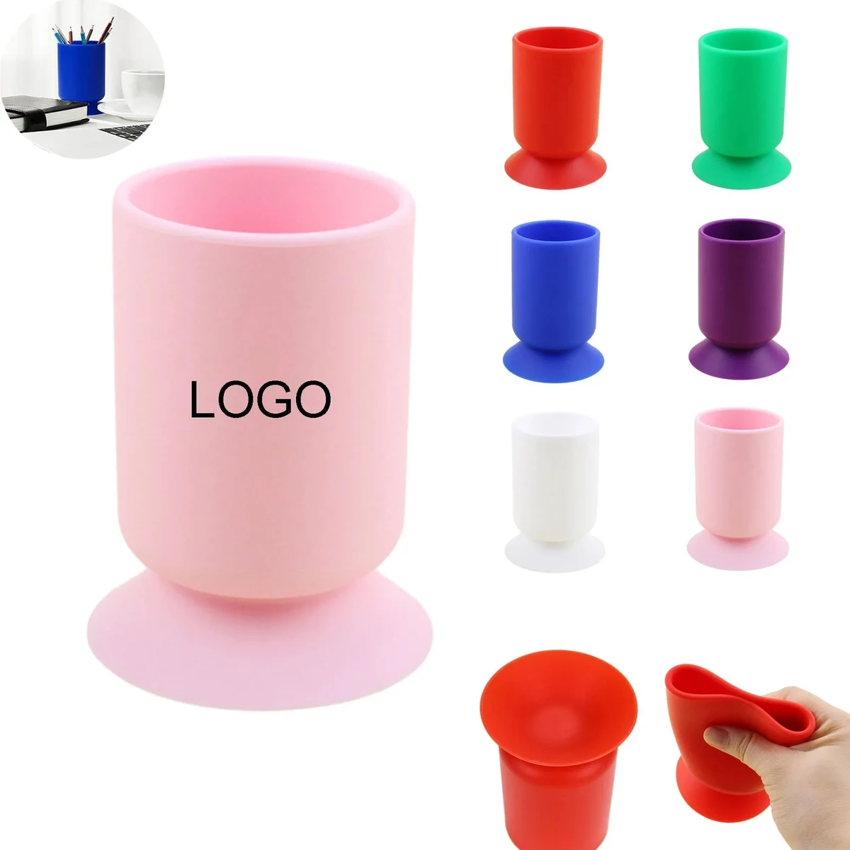 Silicone Suction Cup Pen Holder 1