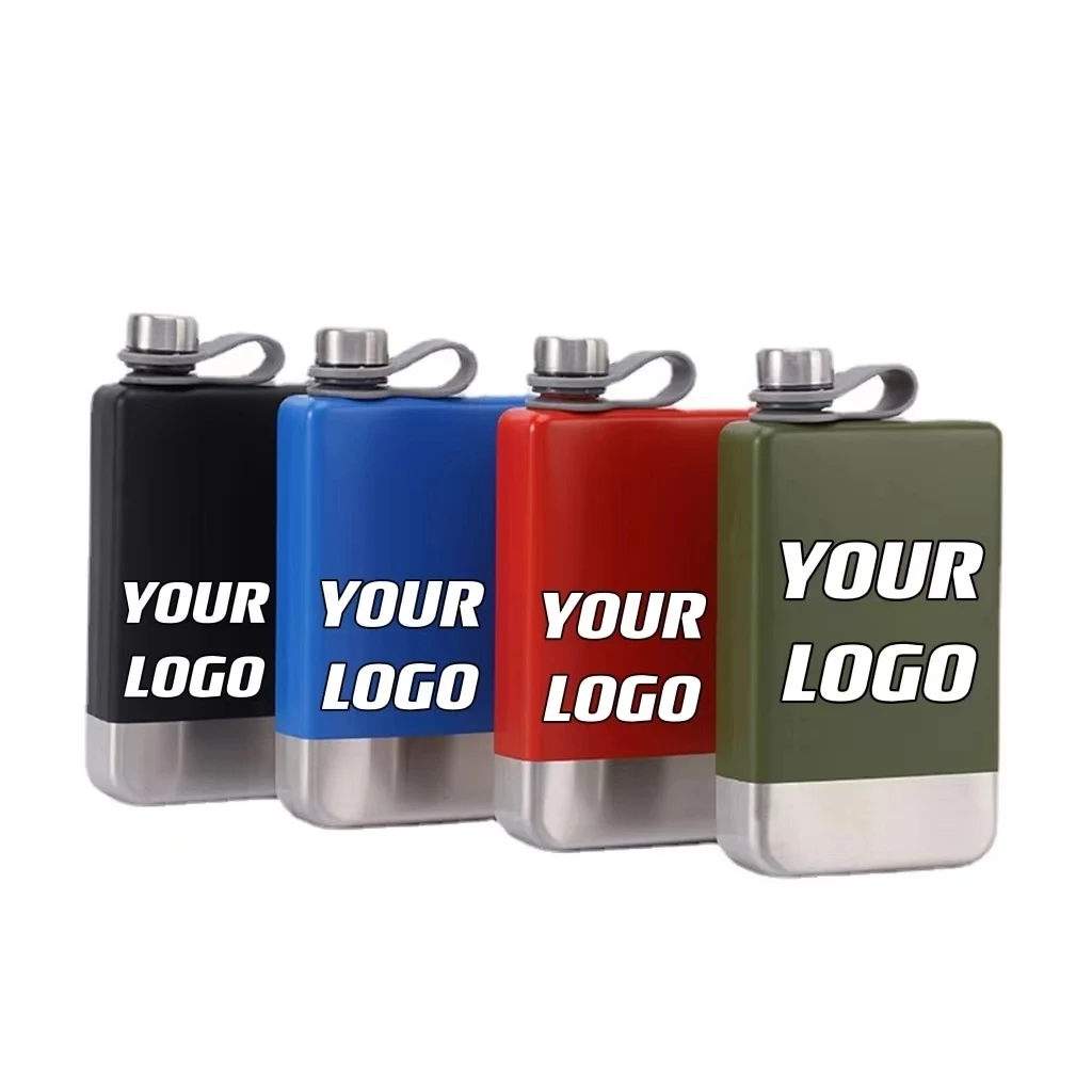 9 oz Stainless Steel Leakproof Liquor Flask, custom water bottle with logo imprint 1
