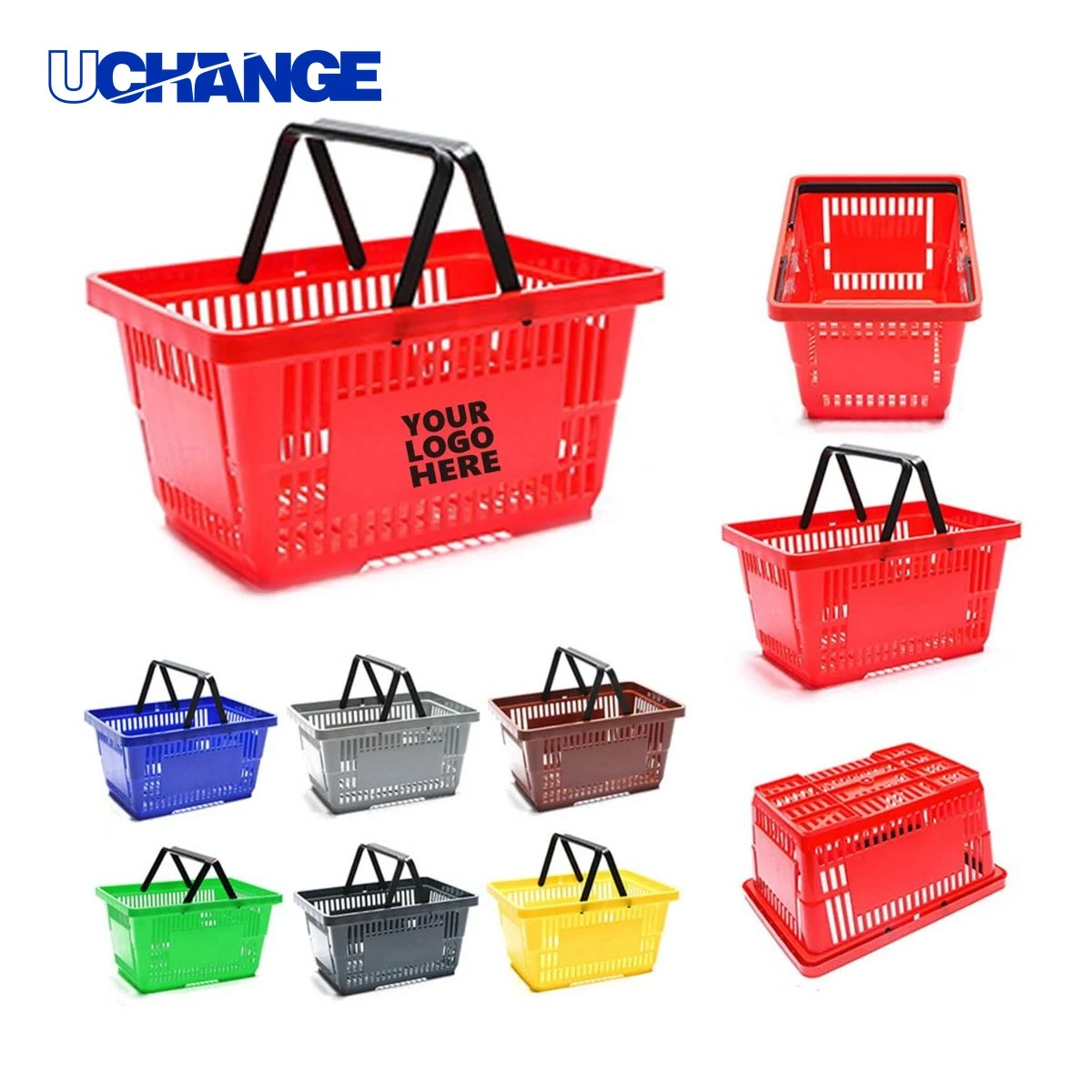 Plastic Shopping Basket with Handles 1
