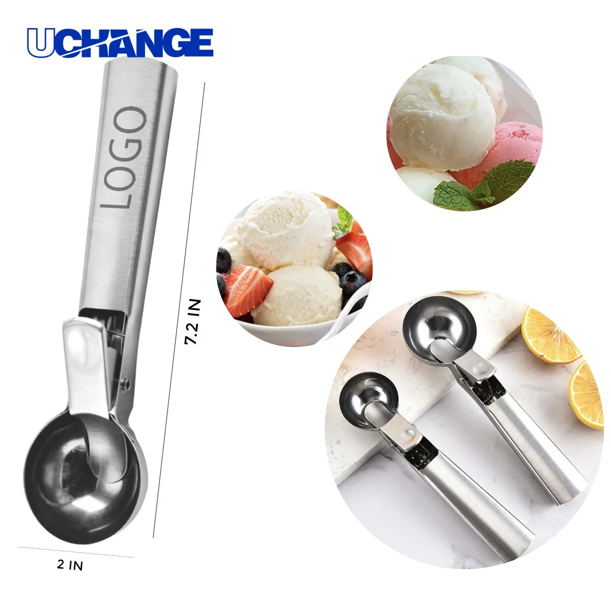 Stainless Steel Ice Cream Scoop for Dessert Serving 1