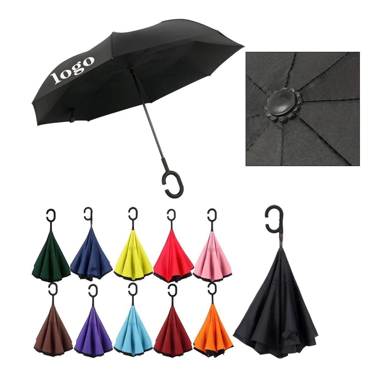Inverted Folding Double-Layer Rain Umbrella 1