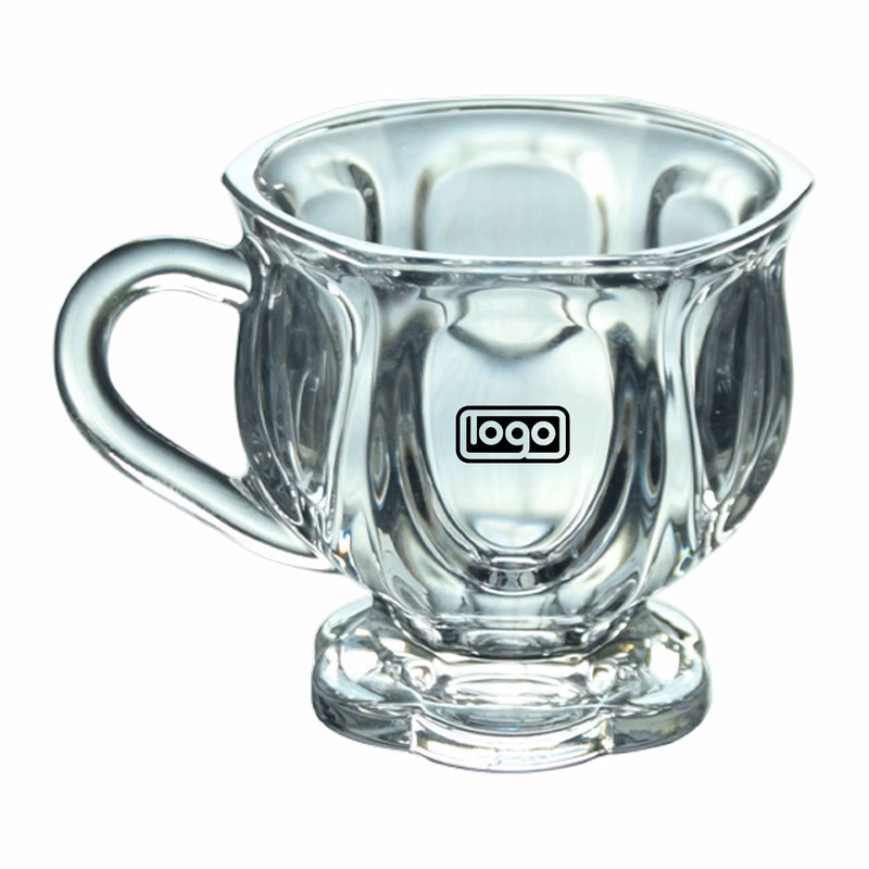 5Oz Clear Glass Coffee Cup W/ Handle