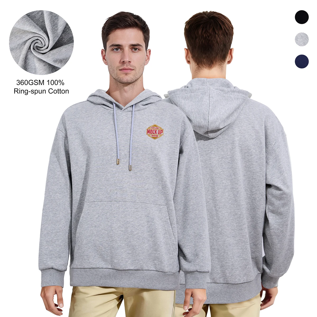 Unisex 100% Pre-Shrunk Cotton Pullover Hooded Sweatshirt W/ Kangaroo Pockets 1