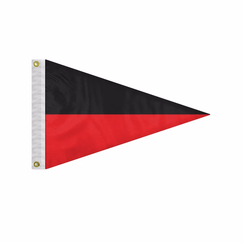 Semi-Stock 2 Color Horizontal Attention Pennant Flag