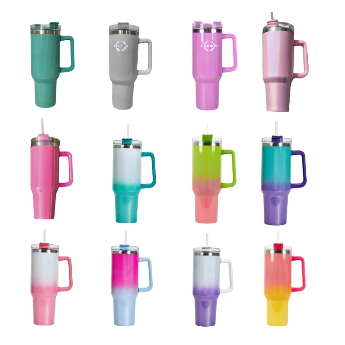 40 OZ. Sublimation Dazzle Tumbler with Straw and Lid 1