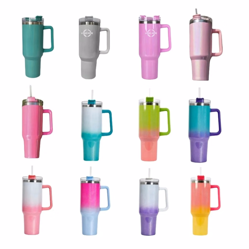 40 OZ. Sublimation Dazzle Tumbler with Straw and Lid