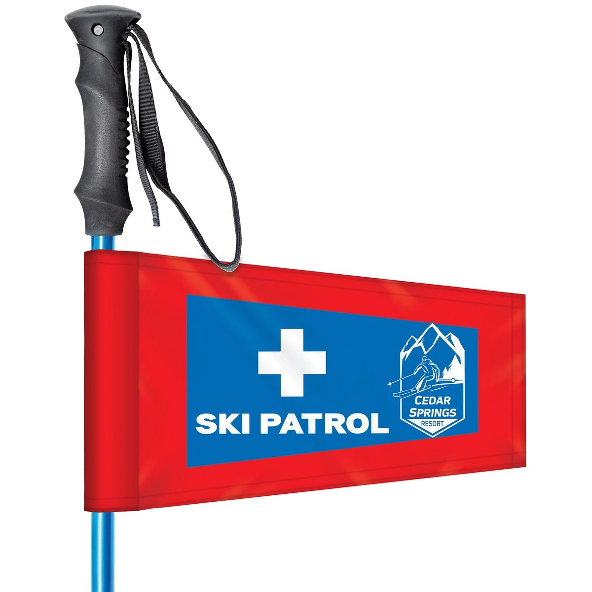 9" X 6" Double Sided Tapered Ski Pole Flag 1