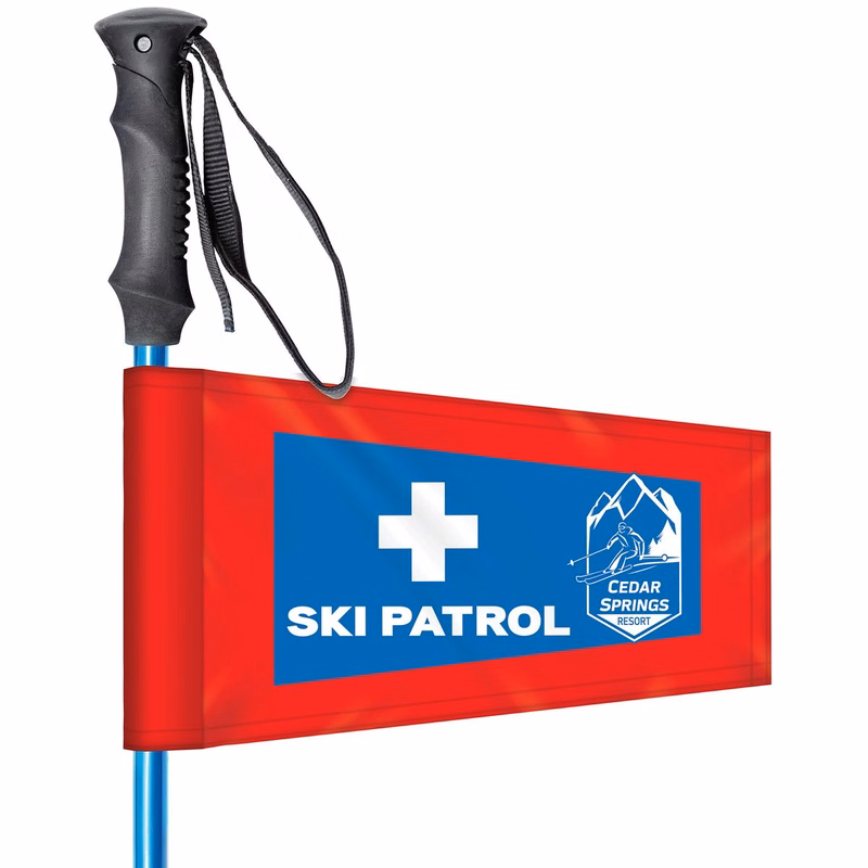 9" X 6" Double Sided Tapered Ski Pole Flag