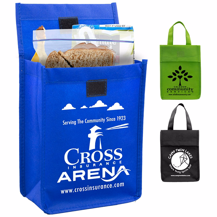 6-1/2"W x 9"H x 3 ½"Gusset - "BAG-IT" Value Priced Lightweight Lunch Tote Bag