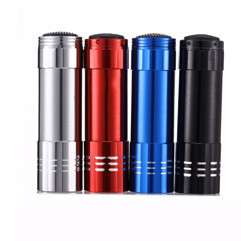 Aluminum 9 LED Flashlight w/ Strap