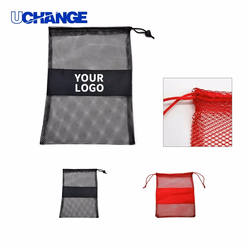 Nylon Mesh Drawstring Storage Bag Organizer 11.03 x 13 Inches
