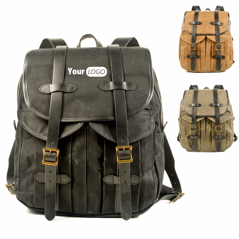 Canvas Oil Wax Hiking Backpack
