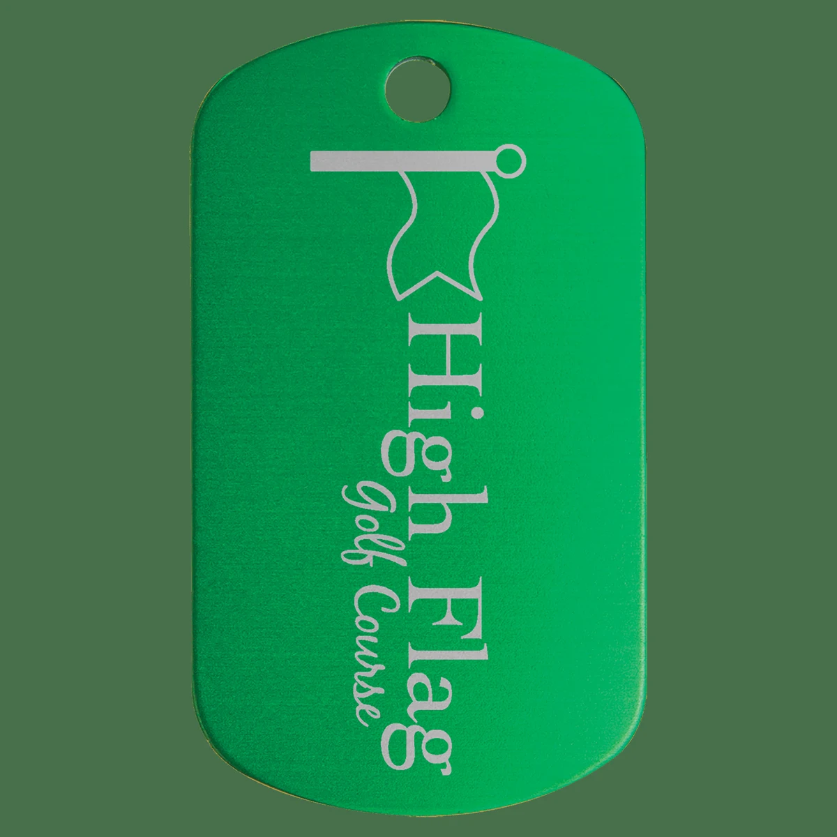 1" x 2" Green Aodized Aluminum G.I. Tag 1