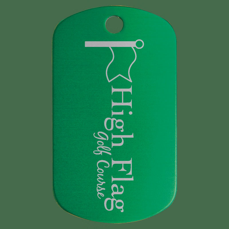 1" x 2" Green Aodized Aluminum G.I. Tag