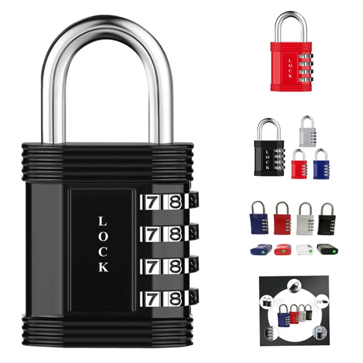 Zinc Alloy 4 Digit Password Lock 1