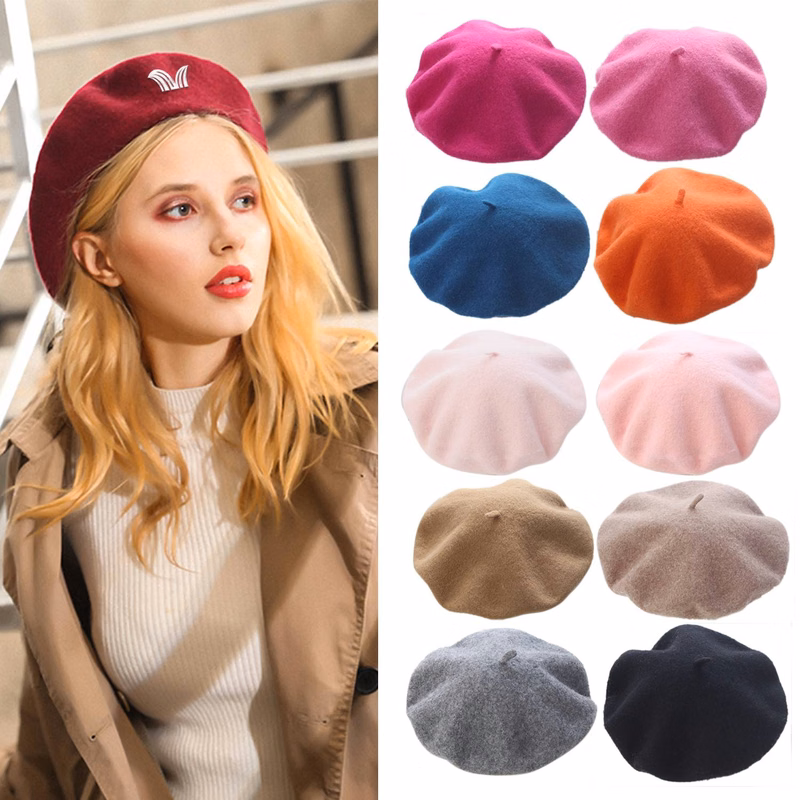 Nylon Colourful Berets for women