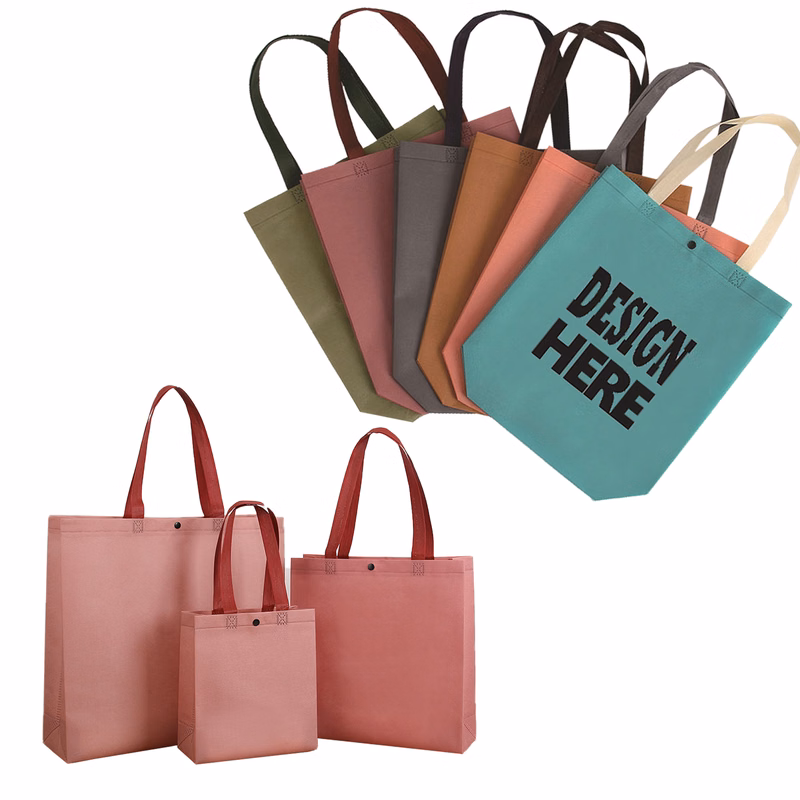 Eco-Friendly Snap-Closure Non-Woven Tote Bag