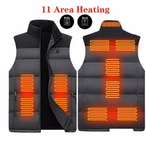 11 Zones Electric Heating Unisex Winter Warm Usb Rechargeable Smart Heated Vest