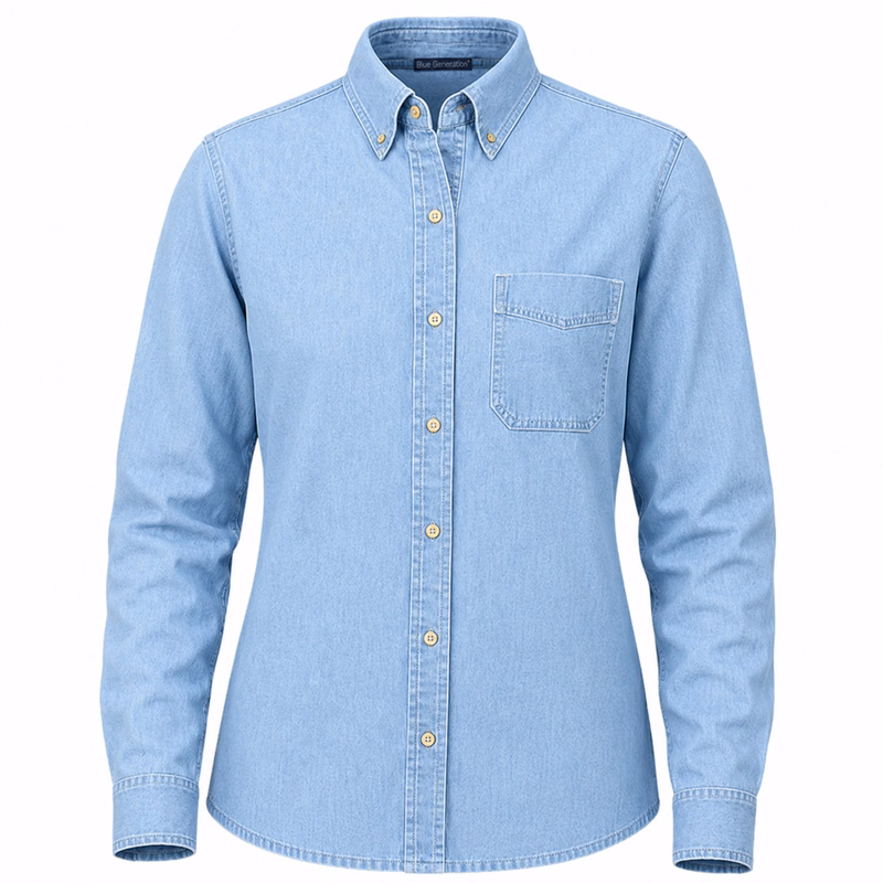 Ladies' Premium Cotton Denim Long-Sleeve Shirt