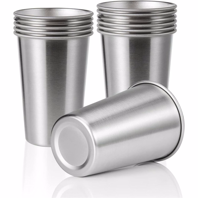 16oz Stainless Steel Pint Cup,Healthy Unbreakable and Stackable,Metal Drinking Glasses