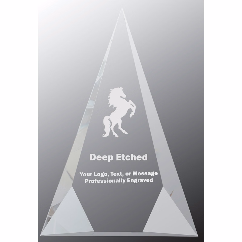 7" x 10" Crystal Facet Triangle Award