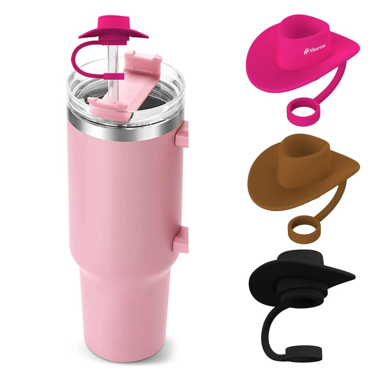 Cowboy Hat Silicone Straw Covers Compatible with Cup 1