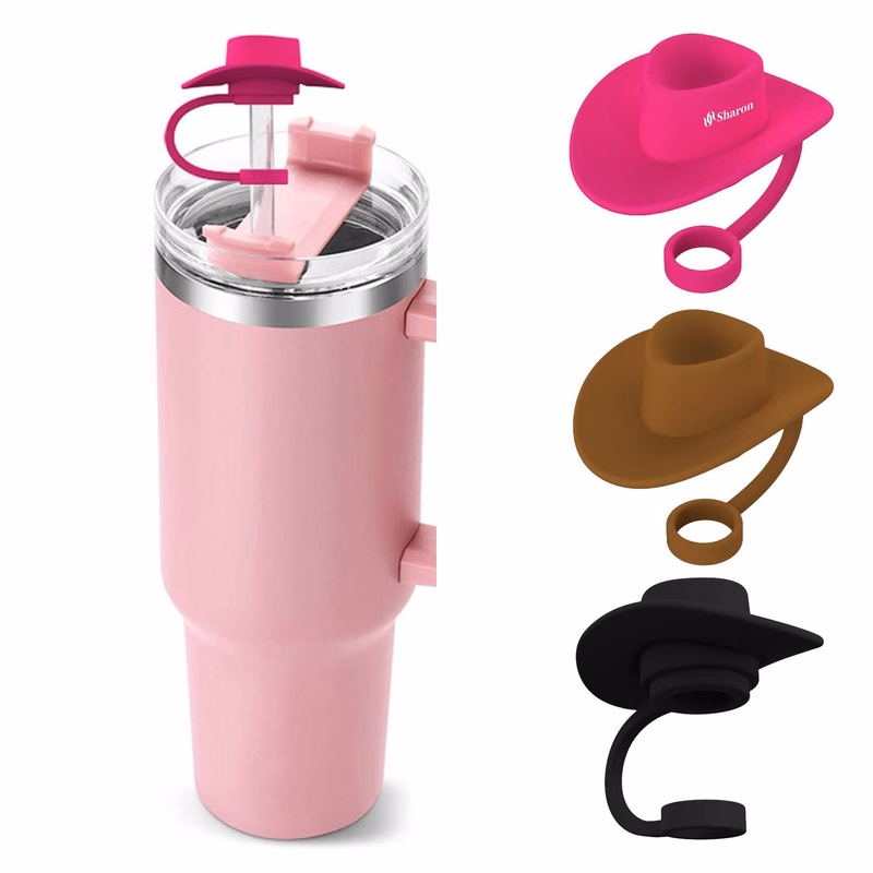 Cowboy Hat Silicone Straw Covers Compatible with Cup