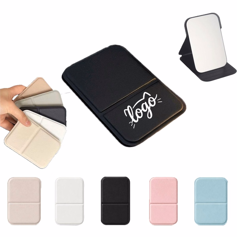Portable Folding Pocket Mirror with Soft PU Finish