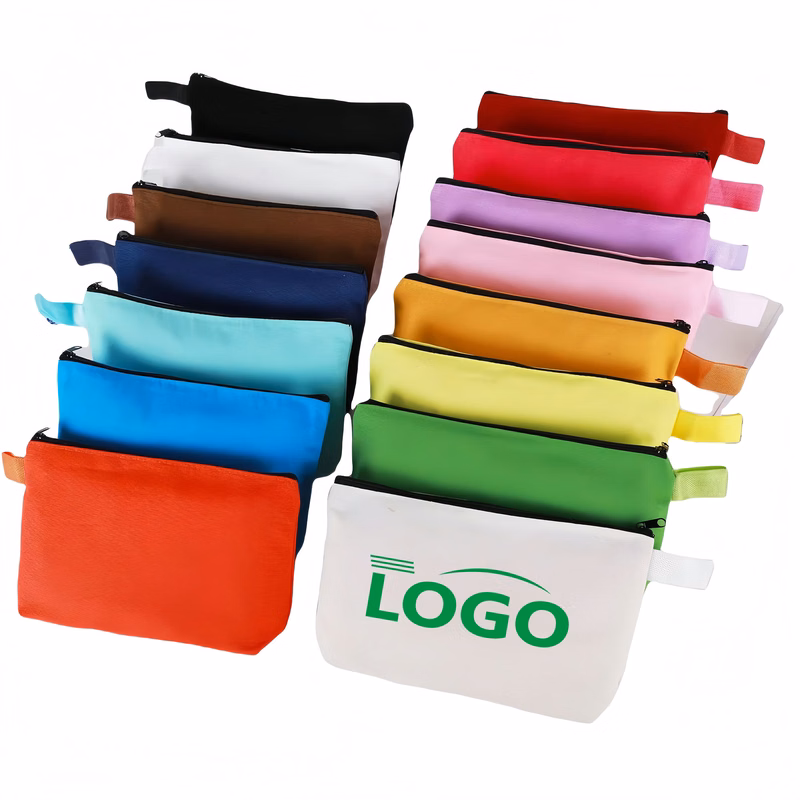 Colorful Cotton Canvas Zipper Pouch