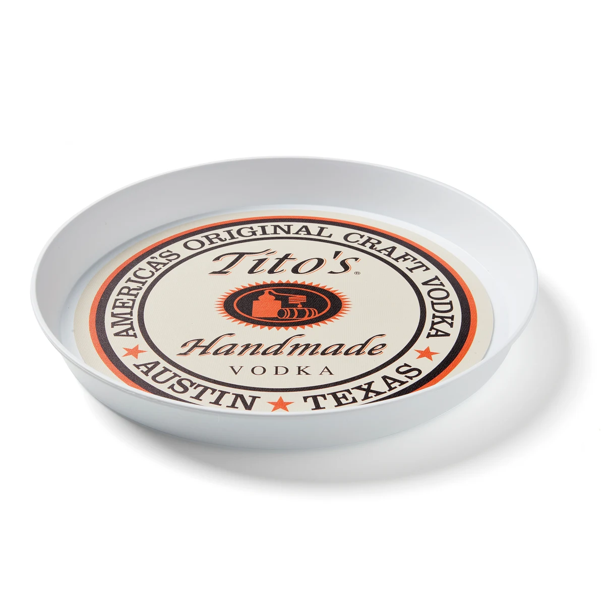 16" Round Serving Tray w/Non-Skid Rubber Base 1