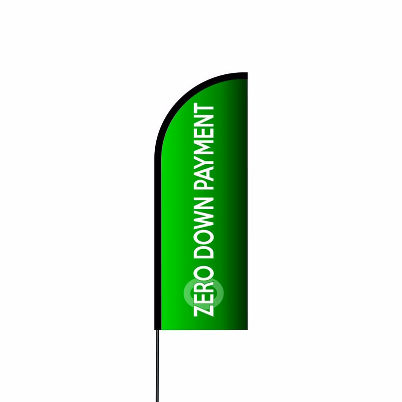 Zero Down Payment Flag Kit 11' Feet Feather Flag Sign Outdoor Banner
