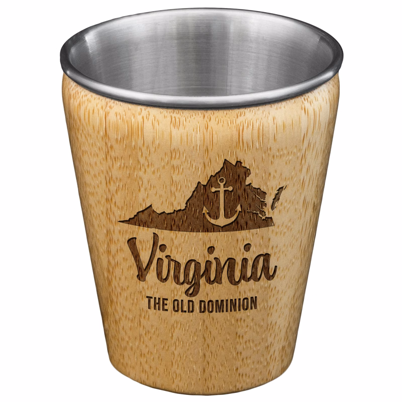Virginia State Bamboo and Stainless Steel Shot Glass