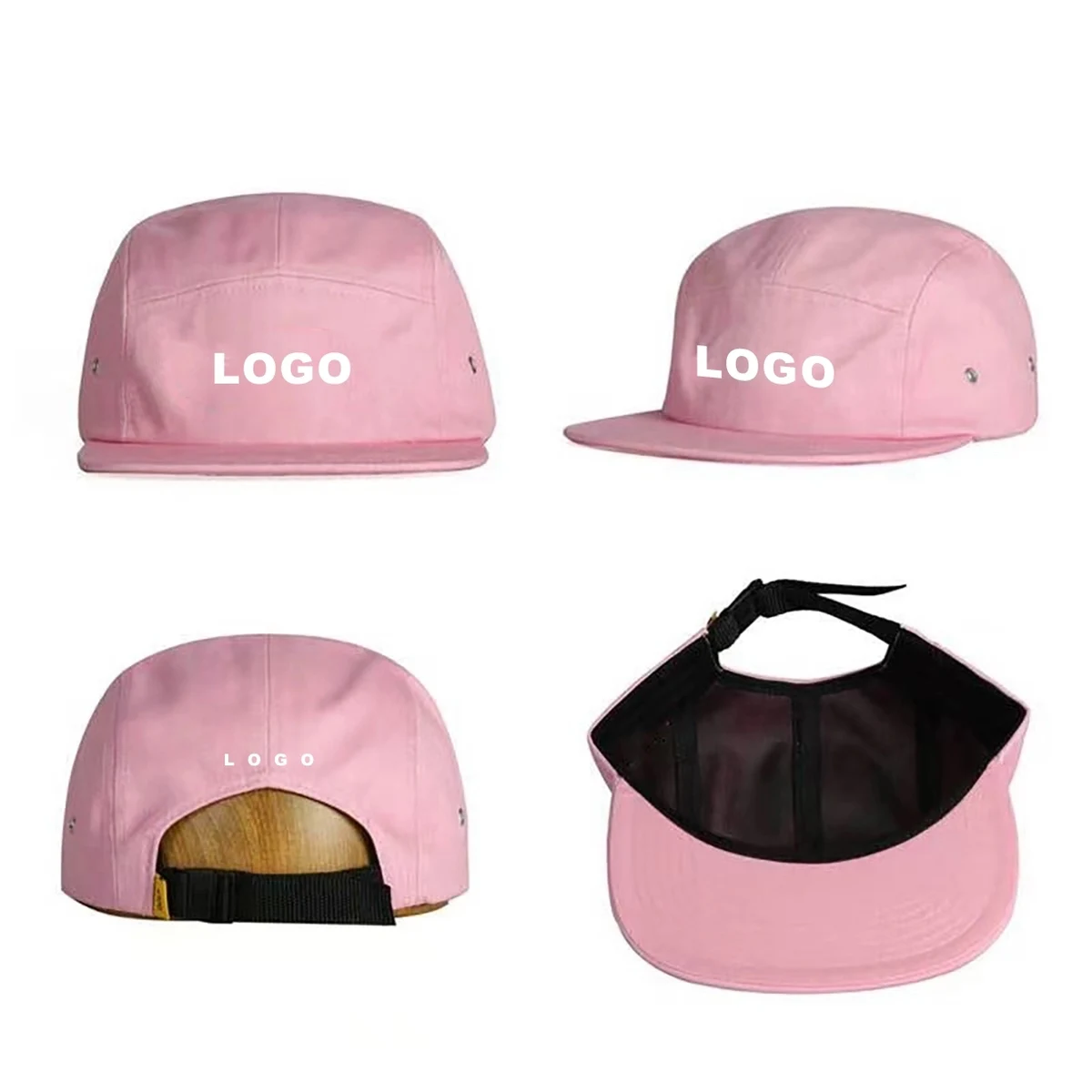 5 Panel Camp Style Snapback Hat-100% Cotton 1