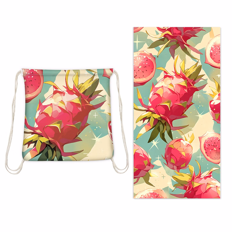 Printed Backpack Towel Combo For Beach And Travel