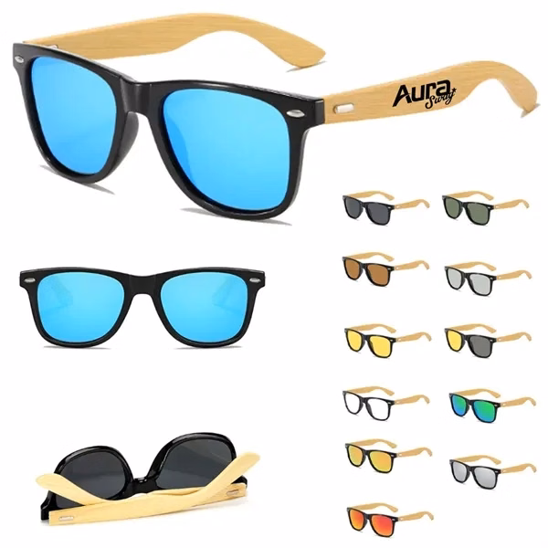 Custom Eco-Friendly Bamboo Frame UV-Protective Sunglasses — Sustainable Branded Eyewear