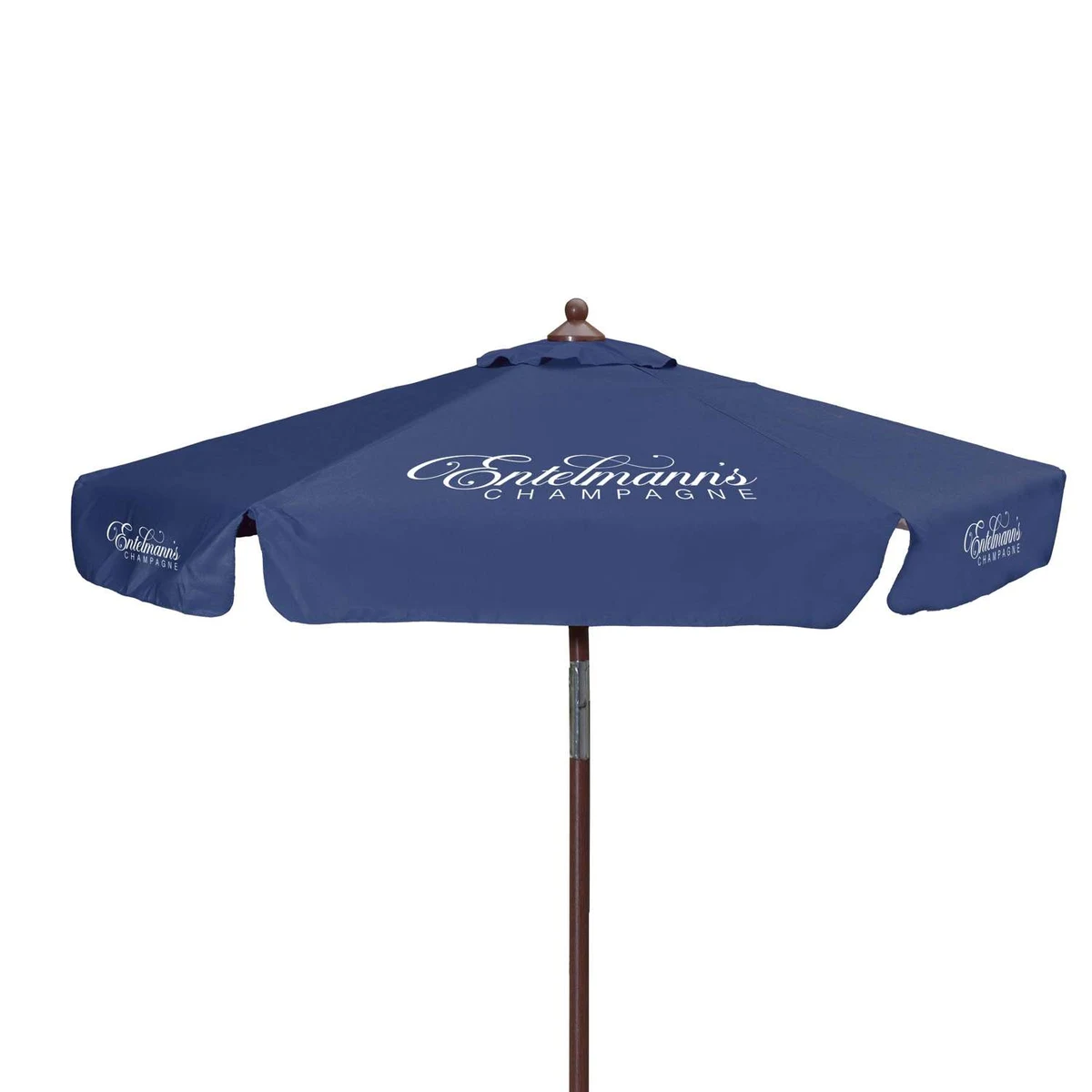7' Wood Look Tilting Market Umbrella Kit with Valance (6 Imprints) 1