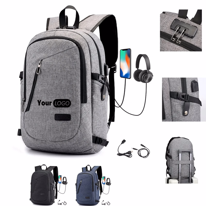15.6" Anti-Theft Business Backpack USB Charging Port & Lock