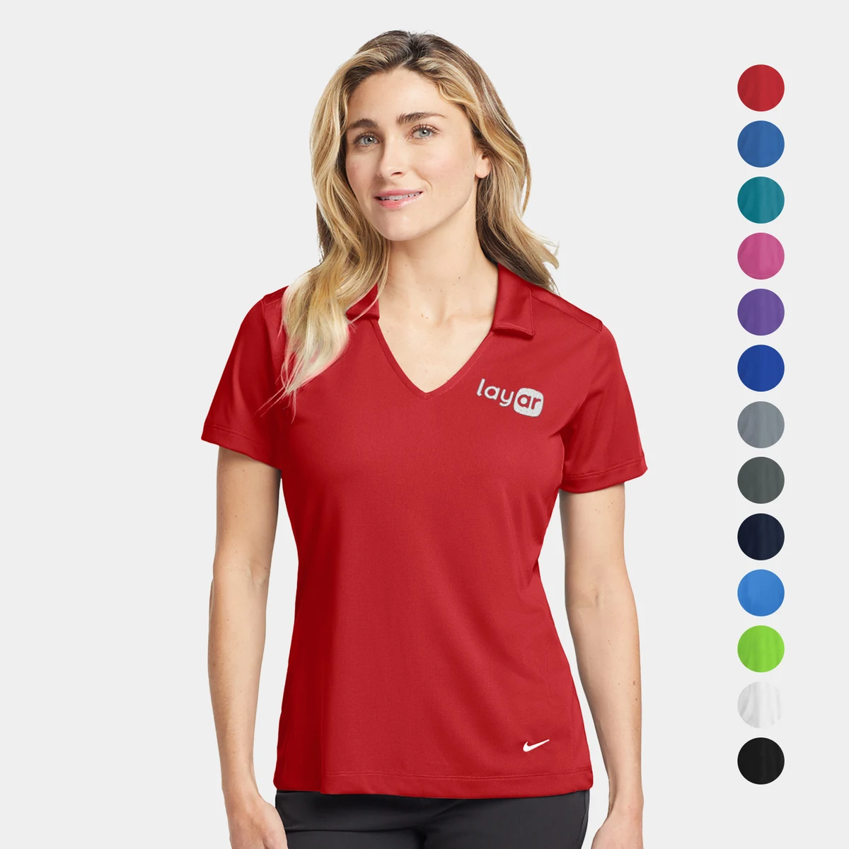 Nike Ladies Dri-FIT Vertical Mesh Polo w/ Screen Print 4.4oz 1