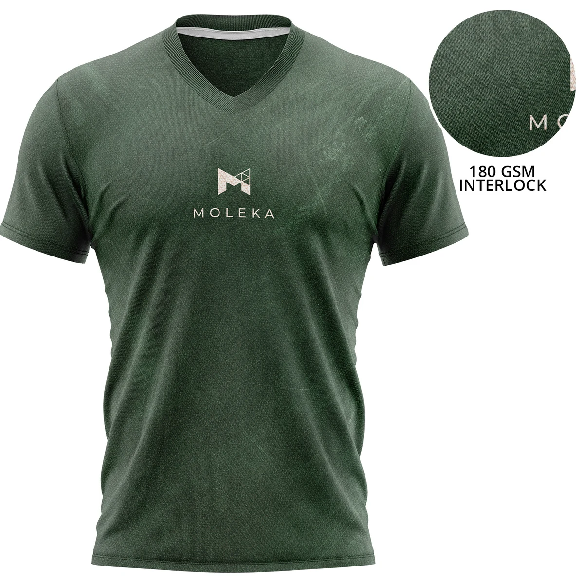 Unisex 180 GSM Poly Interlock Sublimation Short Sleeve V-Neck T-Shirt 1