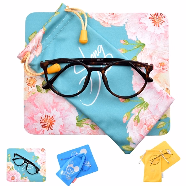 Rpet Microfiber Lens Cloth with Drawstring Pouch